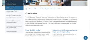 Website hướng dẫn đăng ký mã số EORI